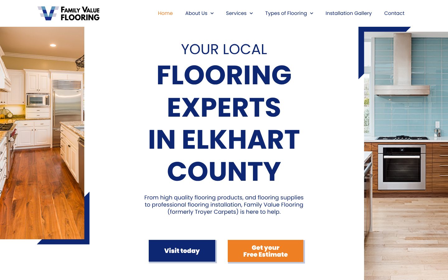 Freelance web designer case study: the Family Value Flooring homepage