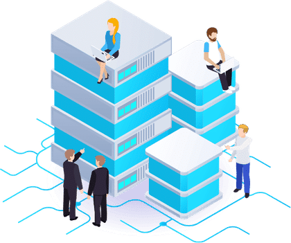 Teledata website design: one of the illustrations on the Cloud Services site, disaster recovery