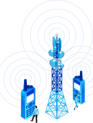 Teledata website design: one of the illustrations on the Cloud Services site, fixed wireless