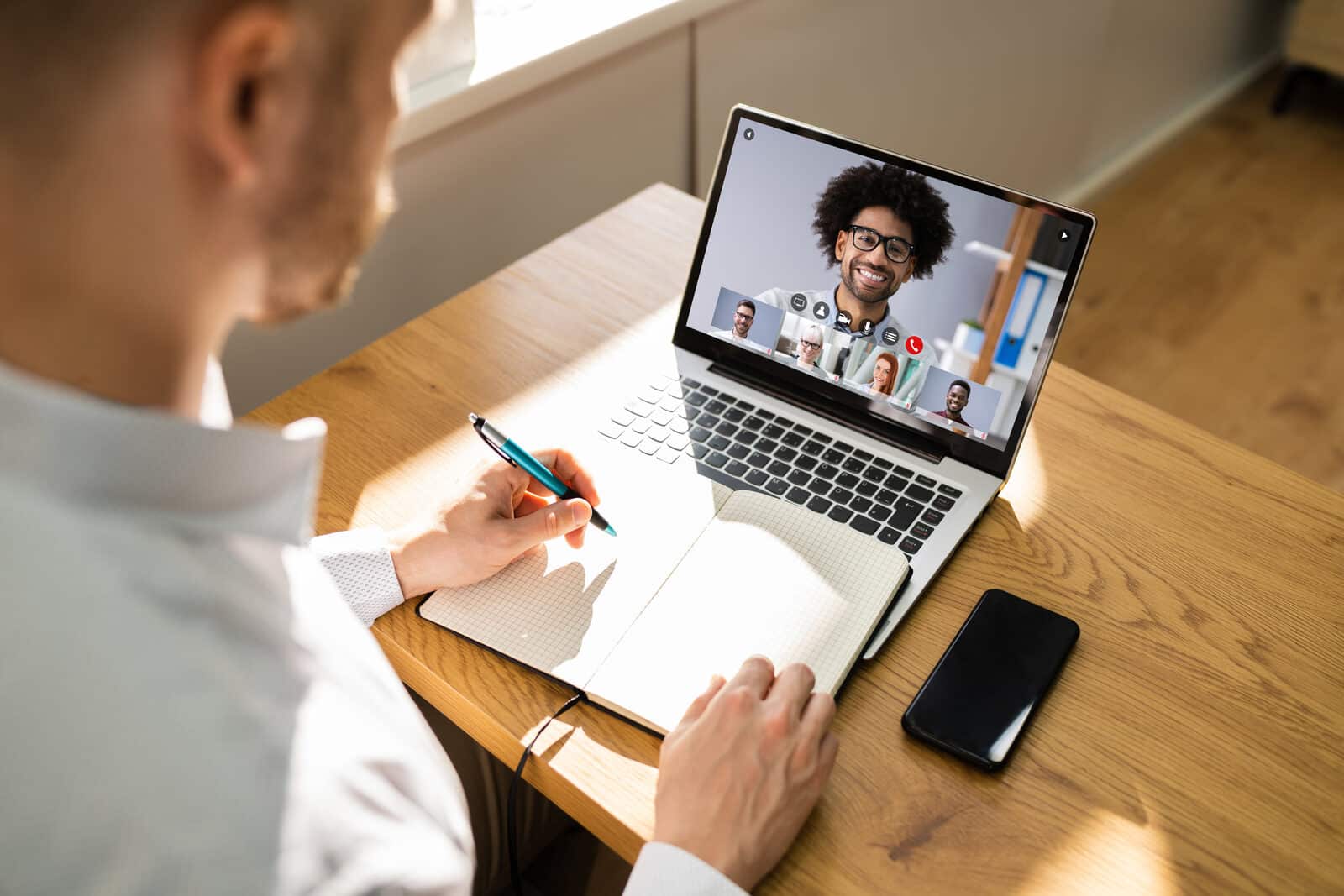 Website consulting on a video call: a call on a laptop screen