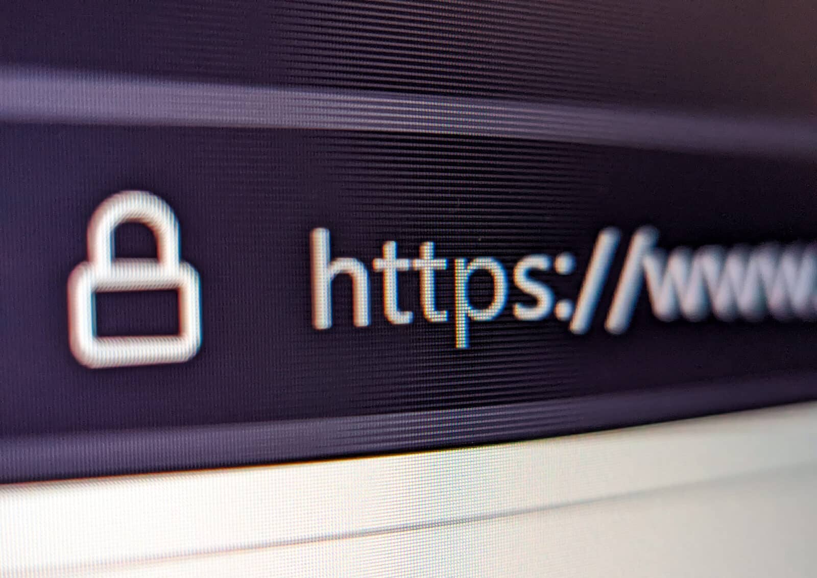 WordPress security: a browser address bar with a padlock icon